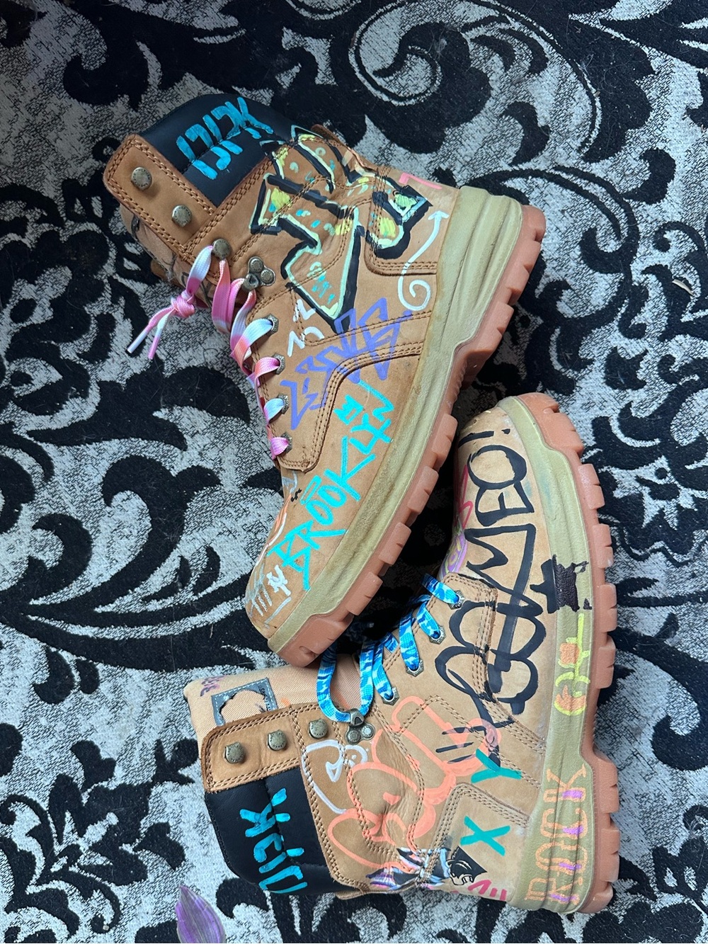 Ov Lvst x DPK Paris Runway Custom Hand-Painted Boots Men's 10.5